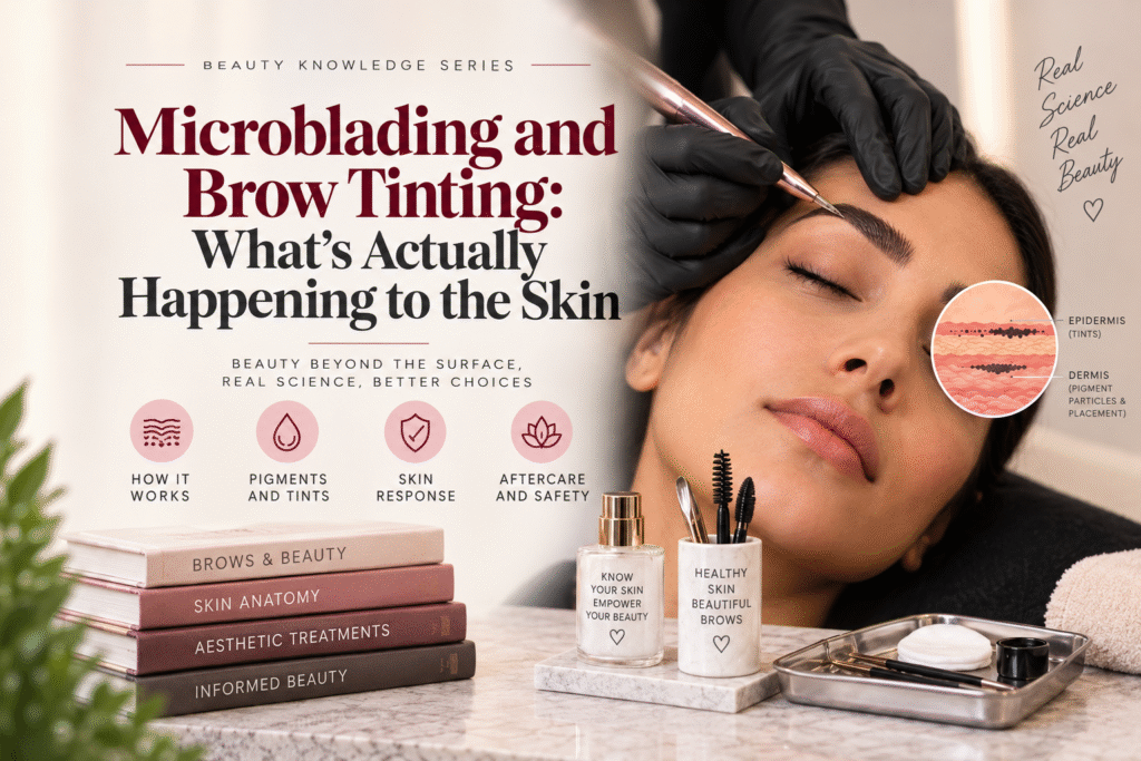 Microblading and brow tinting