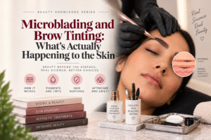 Microblading and brow tinting